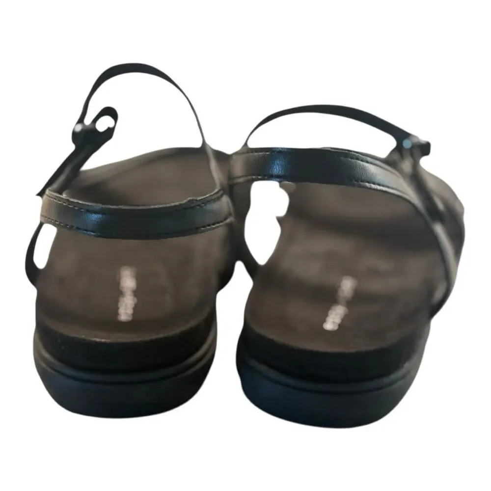 Easy Spirit Dottle 3 Embossed Comfort Sandals Women’s Size 8 Black Ankle Strap